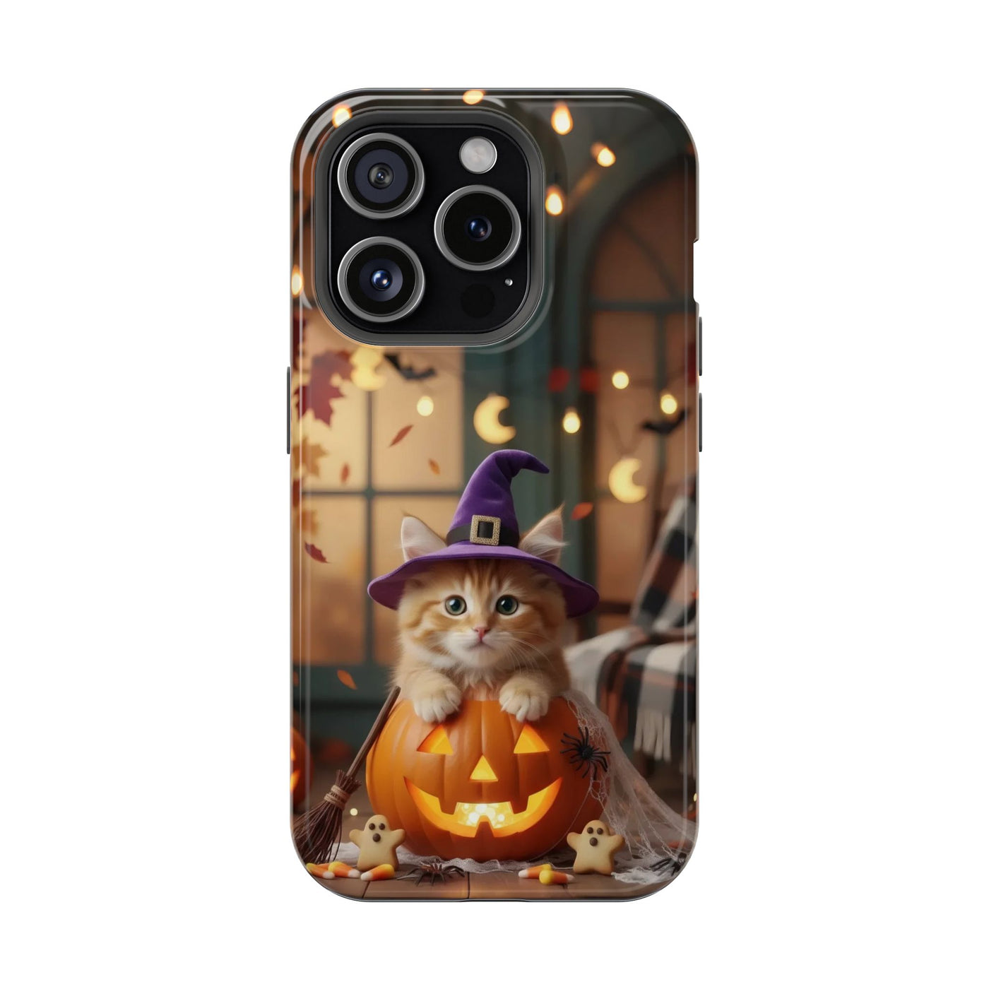 Halloween cute kitten photo style 1 Magnetic Phone Case, Cat Lover Gift, Impact-Resistant iPhone Case, Funny Pet Accessory, Unique Animal Design