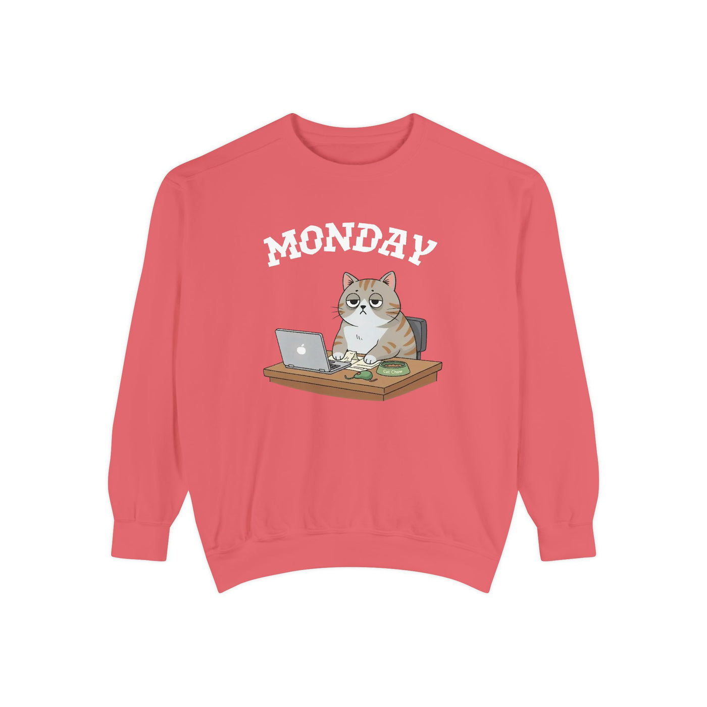 Monday Face Cat Stares Blankly Unisex Crewneck Sweatshirt style 4