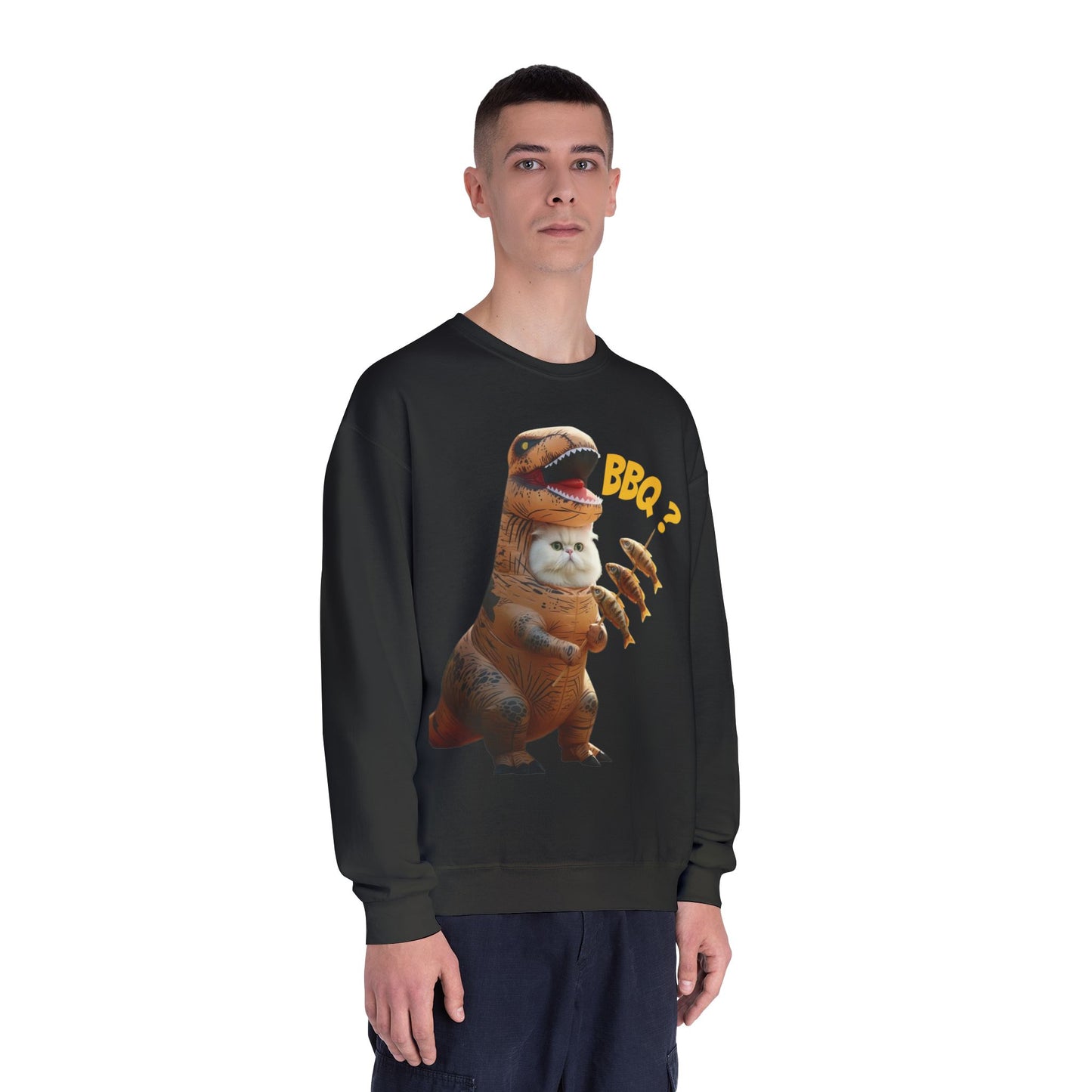 Tyrannosaurus Cat BBQ Unisex NuBlend Crewneck Sweatshirt