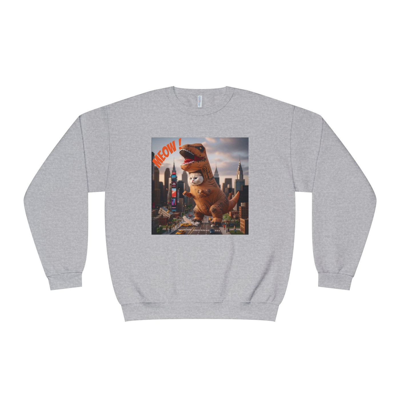 Tyrannosaurus Cat in city style 1 Unisex NuBlend® Crewneck Sweatshirt