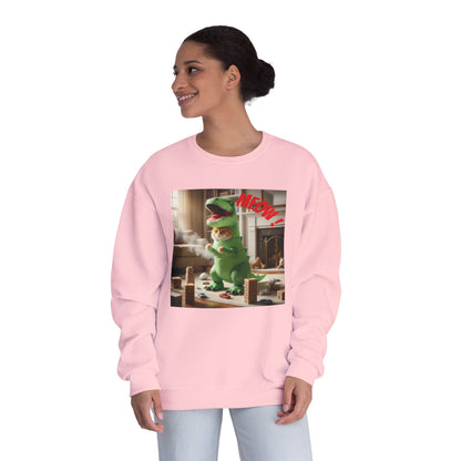 Tyrannosaurus Cat at home Unisex NuBlend Crewneck Sweatshirt