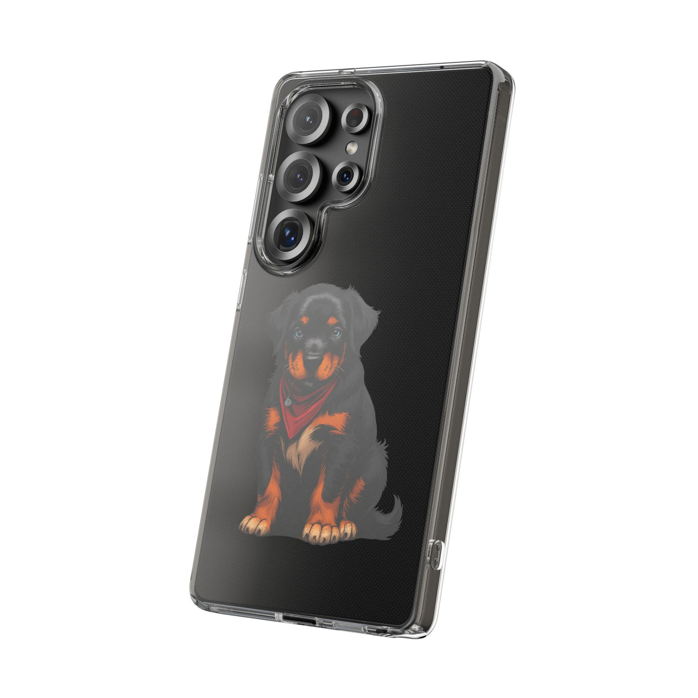 Rottweiler Dog Clear Phone Case, Impact-Resistant Phone Case, Dog Lover Gift, Pet Artwork, Cute Dog Accessory