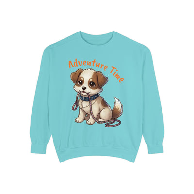 Cute Dog Walk Time style 4 Cozy Graphic Unisex Crewneck Sweatshirt
