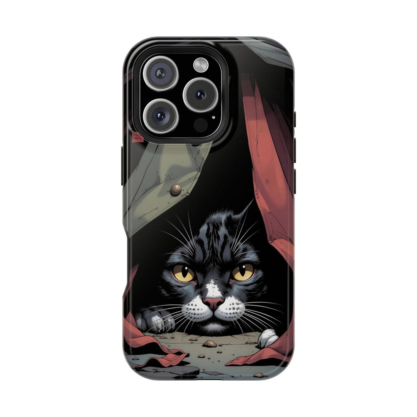 Cute Cats Magnetic Phone Case comic style 5, Cat Lover Gift, Impact-Resistant iPhone Case, Funny Pet Accessory, Unique Animal Design