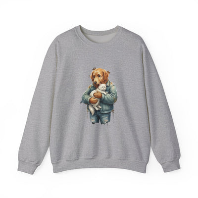 Watercolor painting style 12 Men & Women Cute Cat Pile Crewneck Sweatshirt