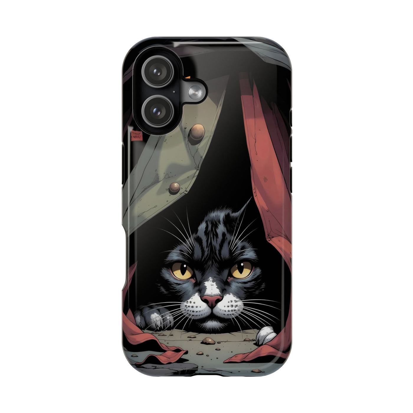 Cute Cats Magnetic Phone Case comic style 5, Cat Lover Gift, Impact-Resistant iPhone Case, Funny Pet Accessory, Unique Animal Design