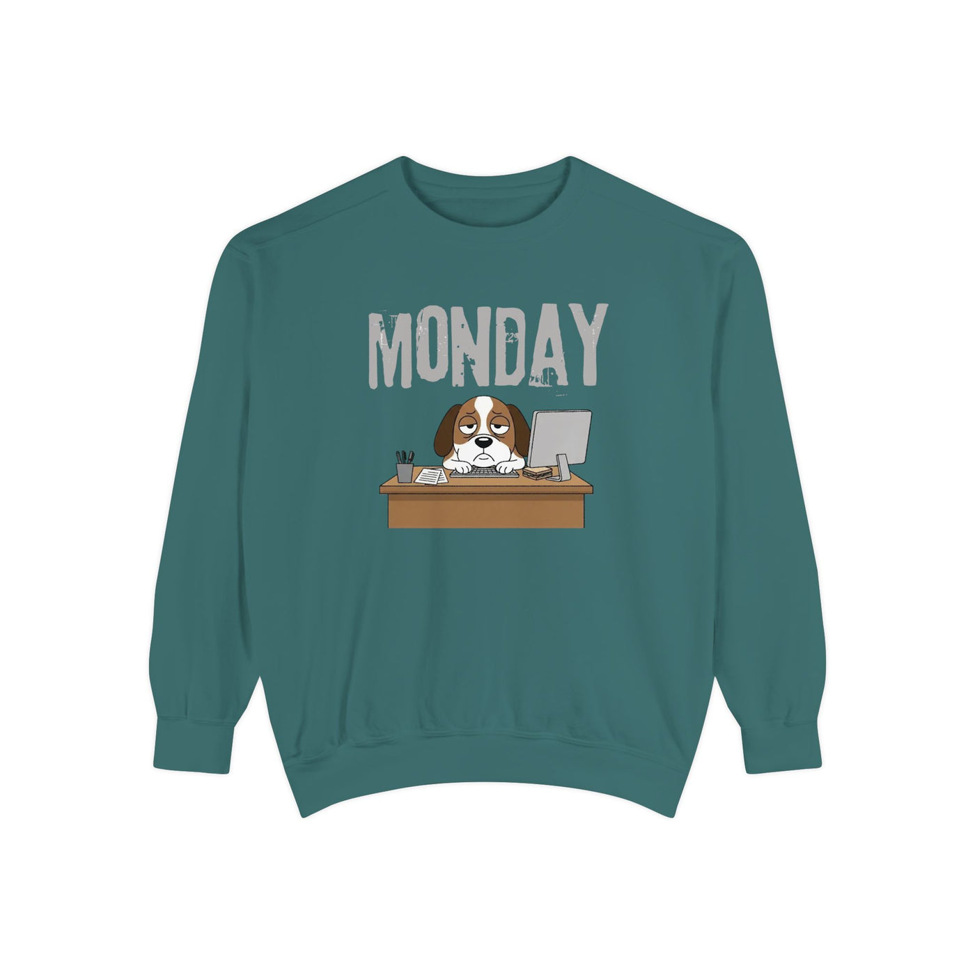 Monday Face Dog Stares Blankly Unisex Crewneck Sweatshirt style 6