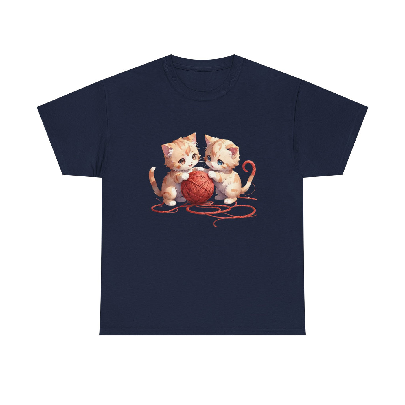 Playful Cats Ball of Yarn Unisex Tee - Cute Cat T-Shirt for Pet Lovers, Cat Owners, Sports Enthusiasts, Gifts for Animal Lovers, Casual Everyday Wear