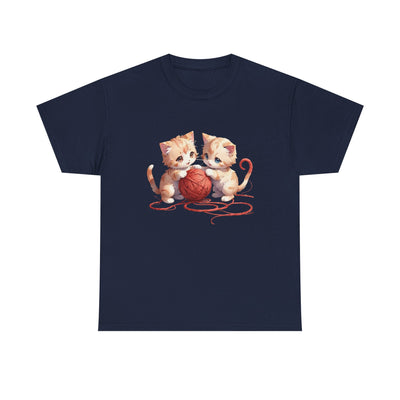Playful Cats Ball of Yarn Unisex Tee - Cute Cat T-Shirt for Pet Lovers, Cat Owners, Sports Enthusiasts, Gifts for Animal Lovers, Casual Everyday Wear