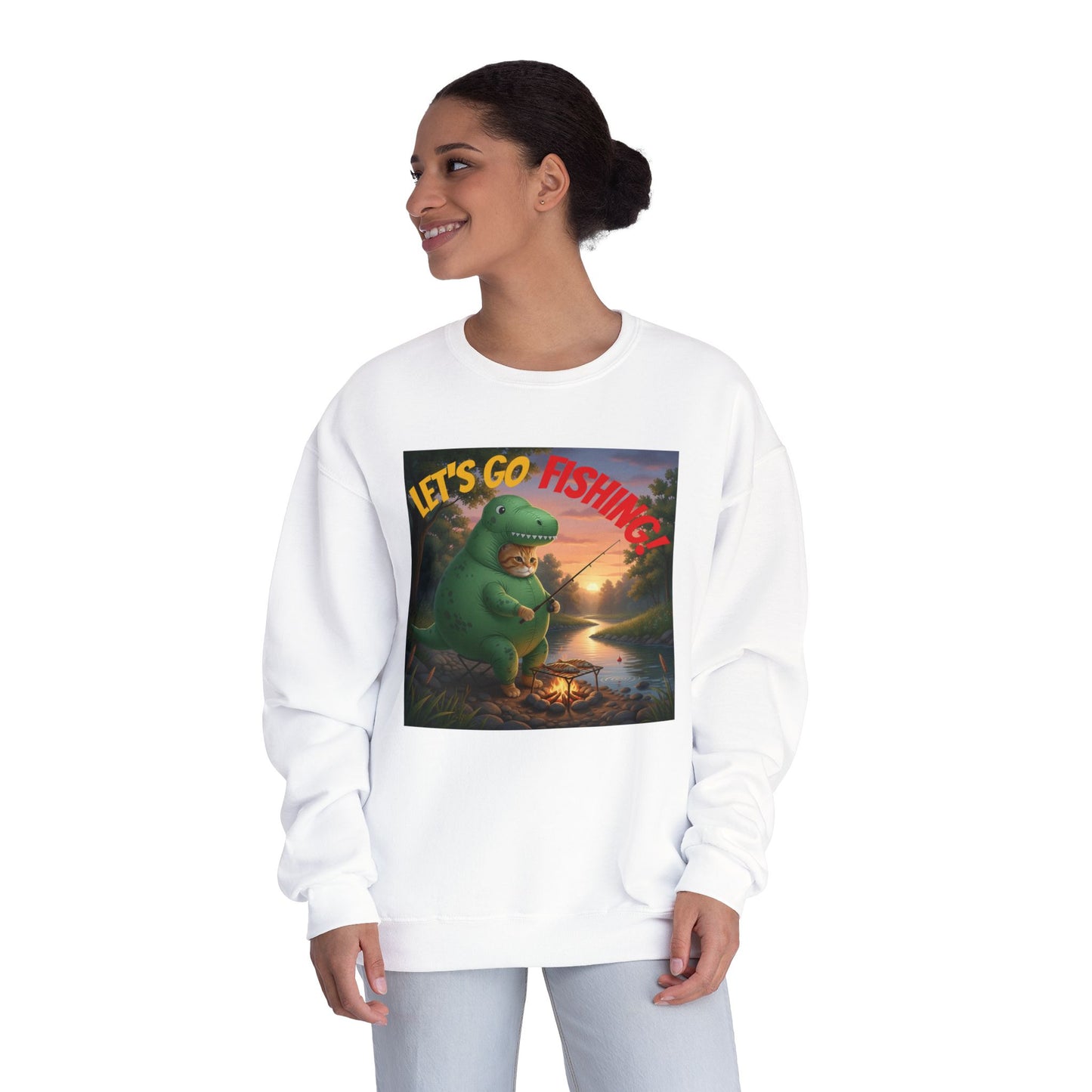 Crocodile Cat Fishing Unisex NuBlend Sweatshirt style 3