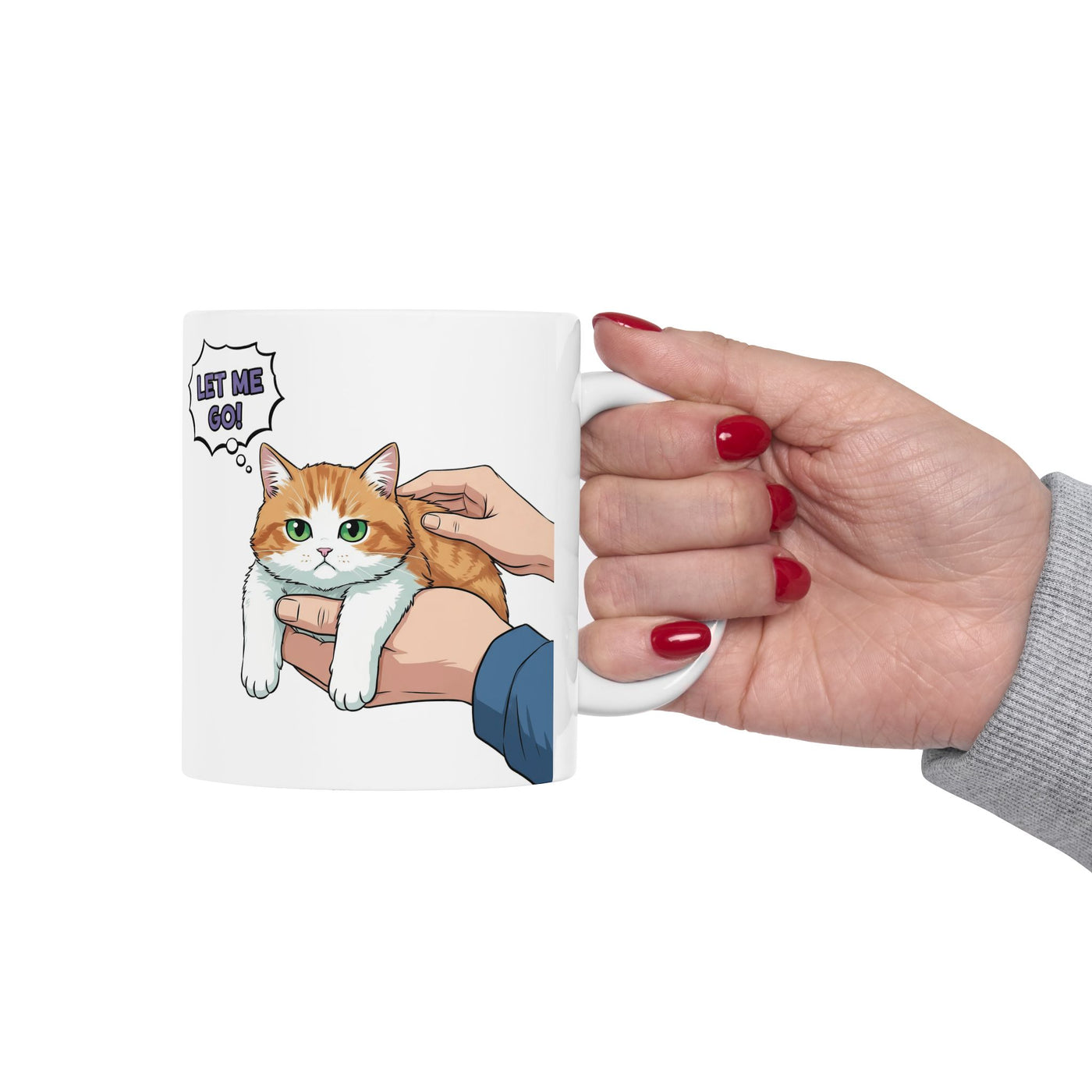 Let Me Go! Cute Cat Ceramic Mug 11oz