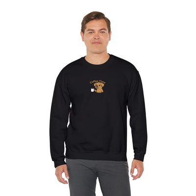 Coffee Time Dog Embroidered style 1 Unisex Crewneck Sweatshirt