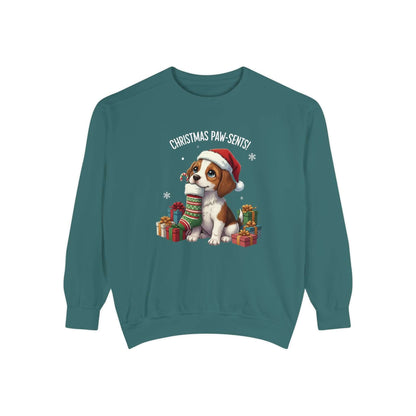 Puppy wait for Christmas presents Unisex Crewneck Sweatshirt style 3