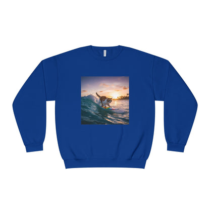 Surfing Cat Unisex NuBlend Crewneck Sweatshirt style 2