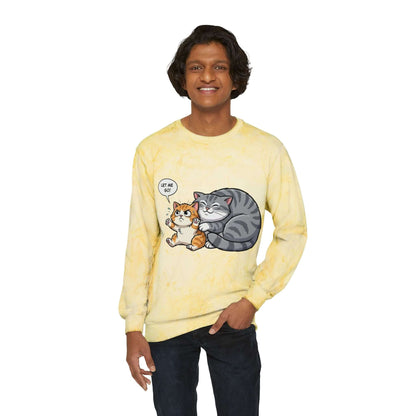 Let Me Go Cat Cozy Crewneck Sweatshirt Tie-Dye style 4