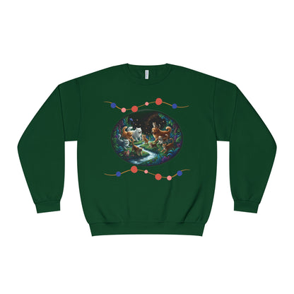 Cats & Dogs Happy Garden Unisex NuBlend Crewneck Sweatshirt style 1