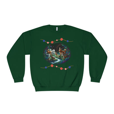 Cats & Dogs Happy Garden 1 Unisex NuBlend® Crewneck Sweatshirt