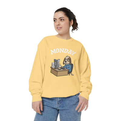 Monday Face Dog Stares Blankly Unisex Crewneck Sweatshirt style 4