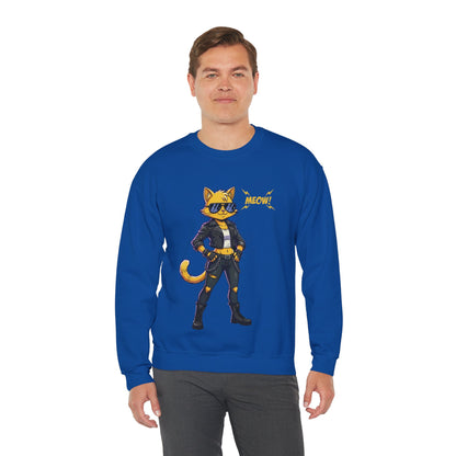 Cool Cat Unisex Heavy Blend Crewneck Sweatshirt style 4