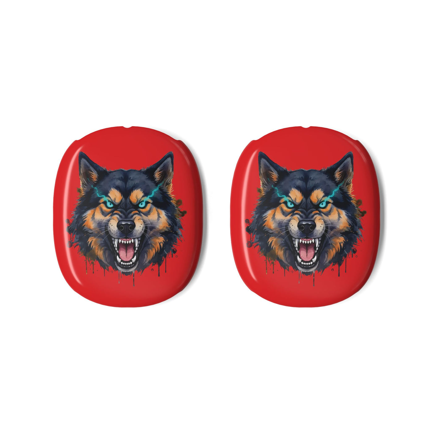Red Angry Dog Head AirPods Max Protective Shells