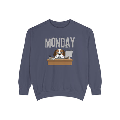 Monday Face Dog Stares Blankly Unisex Crewneck Sweatshirt style 6