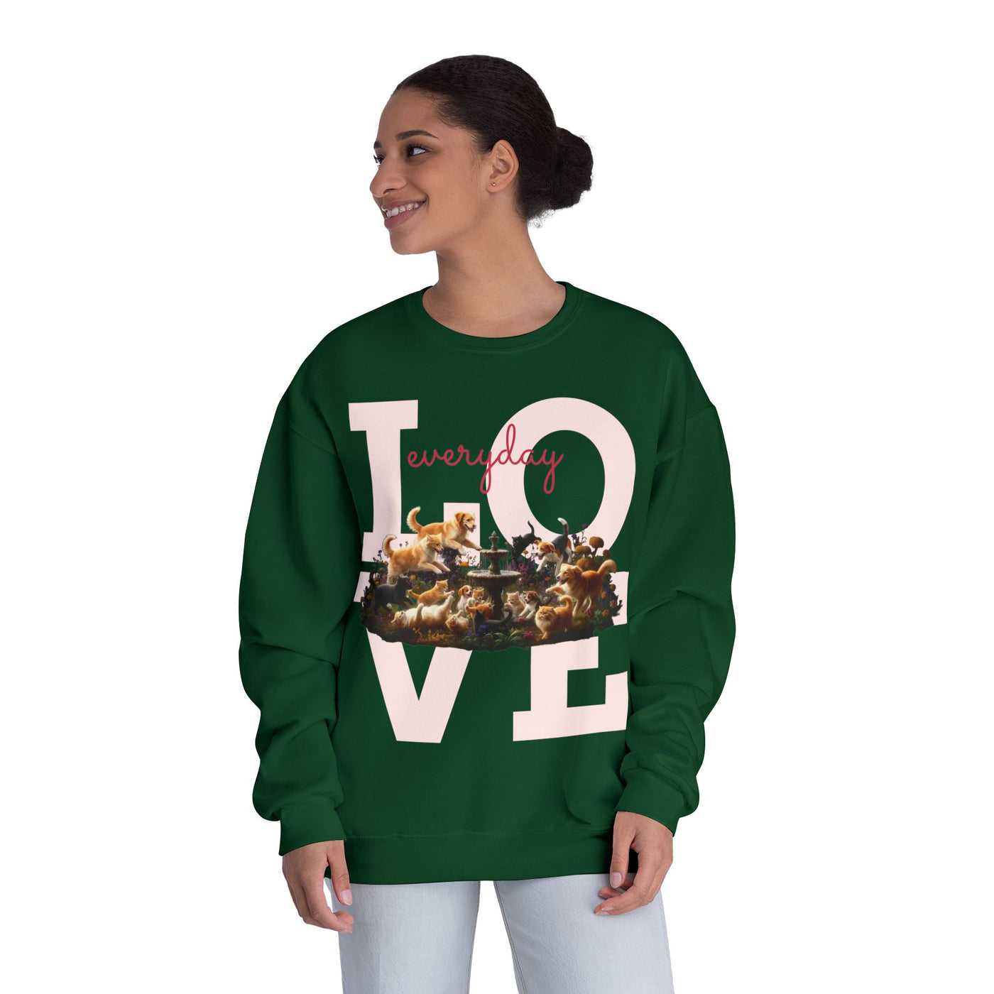 Love Everyday Cats & Dogs Unisex NuBlend® Crewneck Sweatshirt