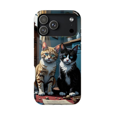 Cute Cats Magnetic Phone Case comic style 4, Cat Lover Gift, Impact-Resistant iPhone Case, Funny Pet Accessory, Unique Animal Design