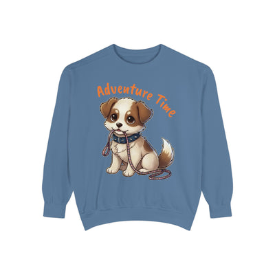 Cute Dog Walk Time style 4 Cozy Graphic Unisex Crewneck Sweatshirt