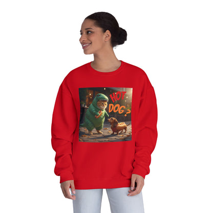 Tyrannosaurus Cat & Hot Dog Unisex NuBlend Sweatshirt