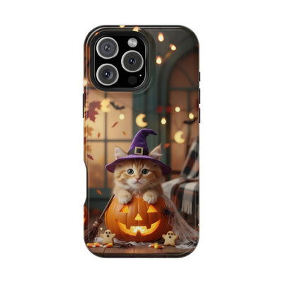 Halloween cute kitten photo style 1 Magnetic Phone Case, Cat Lover Gift, Impact-Resistant iPhone Case, Funny Pet Accessory, Unique Animal Design