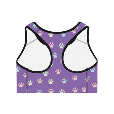 Cat Paw Print style 2 Sports Bra, Pet Lover Activewear, Workout Top, Gym Apparel, Animal Print Fashion, Gifts for Cat Owners, Fitness Gear