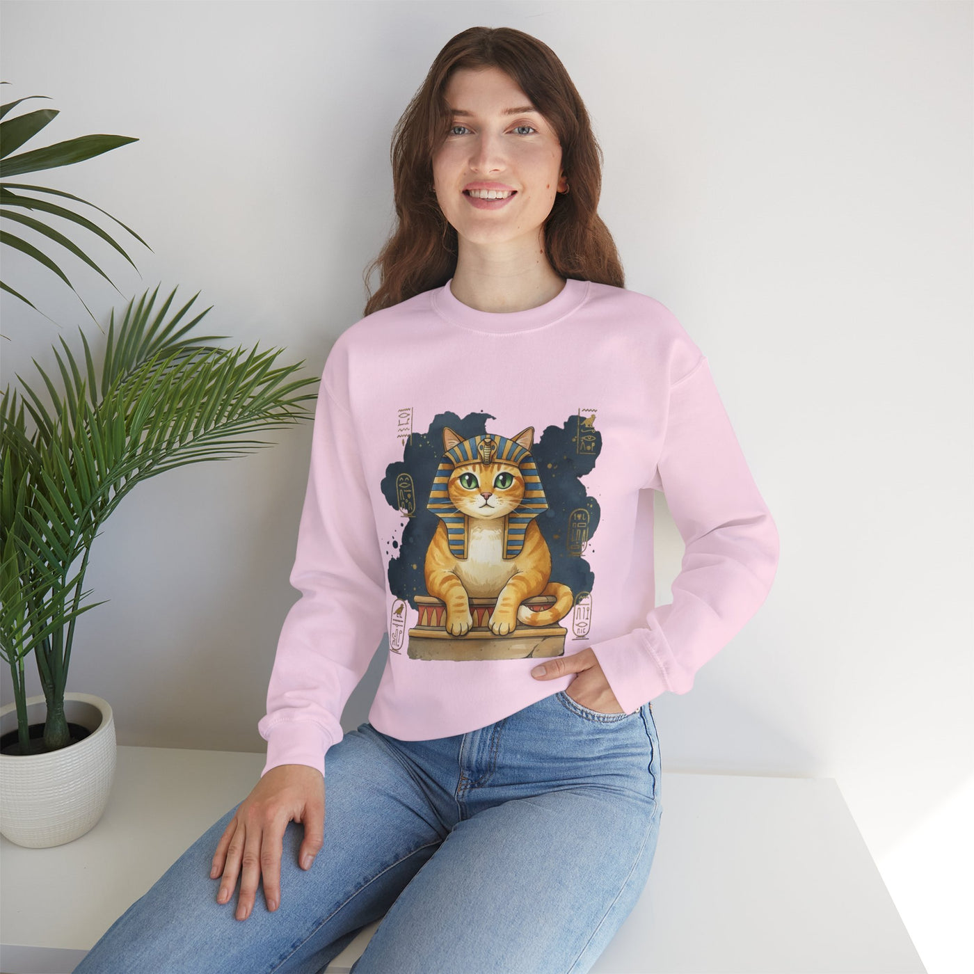 Watercolor painting style 9 Men & Women Cute Cat Pile Crewneck Sweatshirt