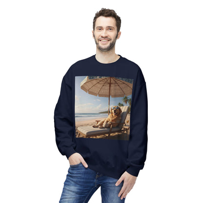 Beach Vibes Dog Graphic Unisex Crewneck Sweatshirt
