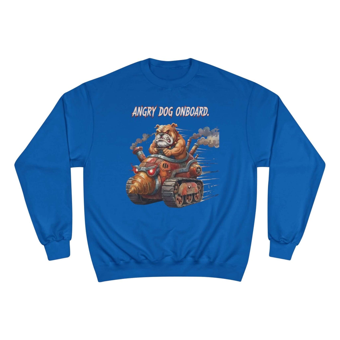Angry Dog Onboard Graphic Champion Crewneck Sweatshirt style 2