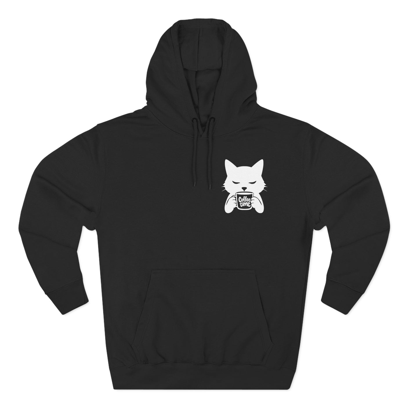 Cat Coffee Time Graphic Unisex Fleece Hoodie