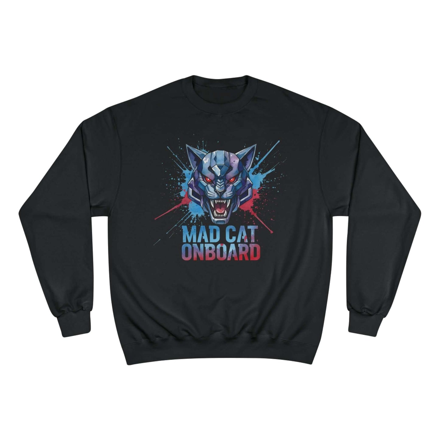 Mad Cat Onboard Graphic Champion Crewneck Sweatshirt style 3