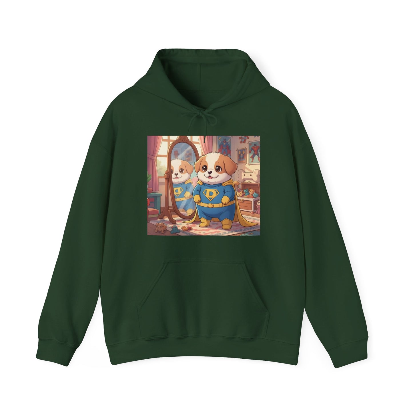 Dog cosplay Superman Funny Design Unisex Hoodie style 2