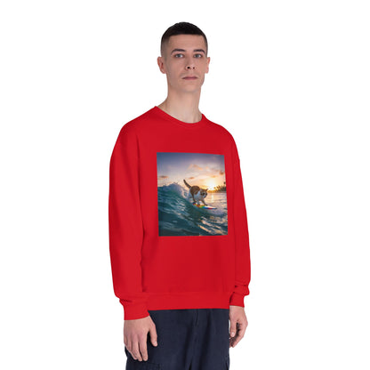 Surfing Cat Unisex NuBlend Crewneck Sweatshirt style 2
