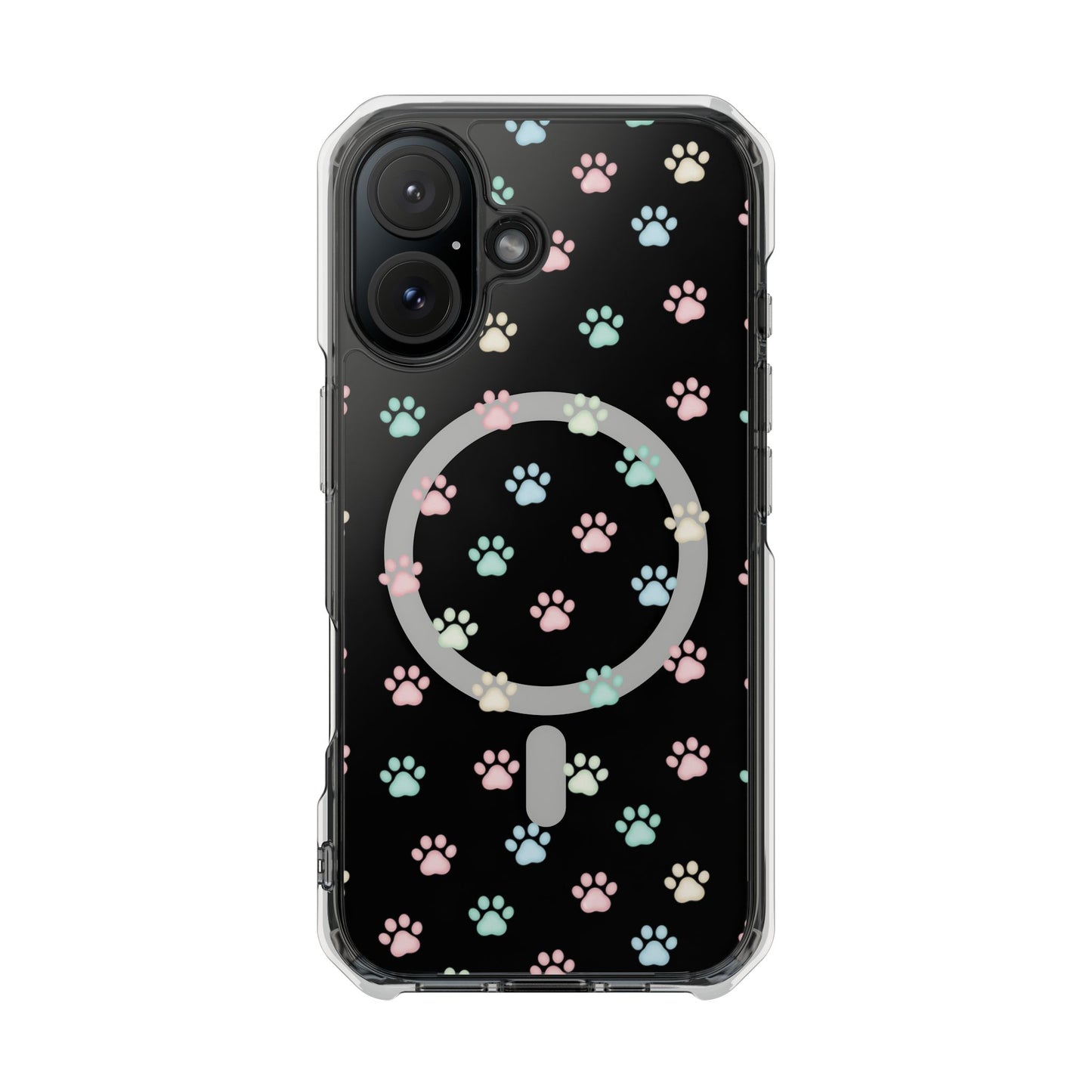 Cute Cat Paw iPhone 16 series Magnetic Clear Impact Case