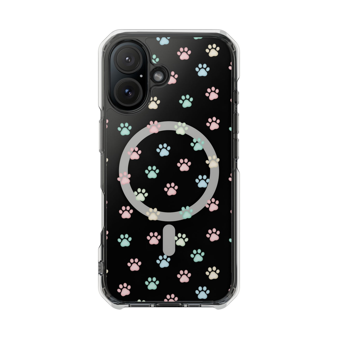 Cute Cat Paw Print Magnetic Clear Case for Pet Lovers