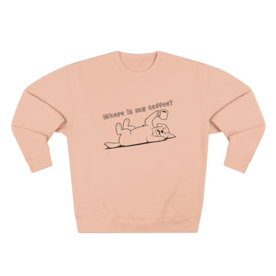"Where is my coffee?" Dog Outline style 1 Unisex Crewneck Sweatshirt