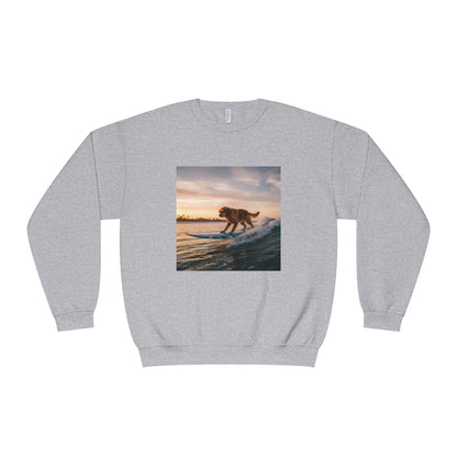 Surfing Dog Graphic Unisex NuBlend Crewneck Sweatshirt style 2