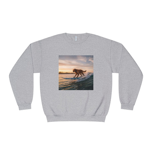 Surfing Dog Graphic Unisex NuBlend Crewneck Sweatshirt style 2