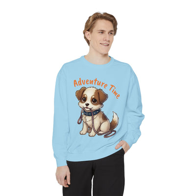 Cute Dog Walk Time style 4 Cozy Graphic Unisex Crewneck Sweatshirt