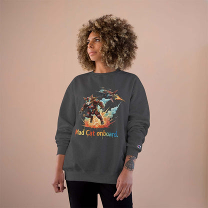 Mad Cat Onboard Graphic Champion Crewneck Sweatshirt style 2