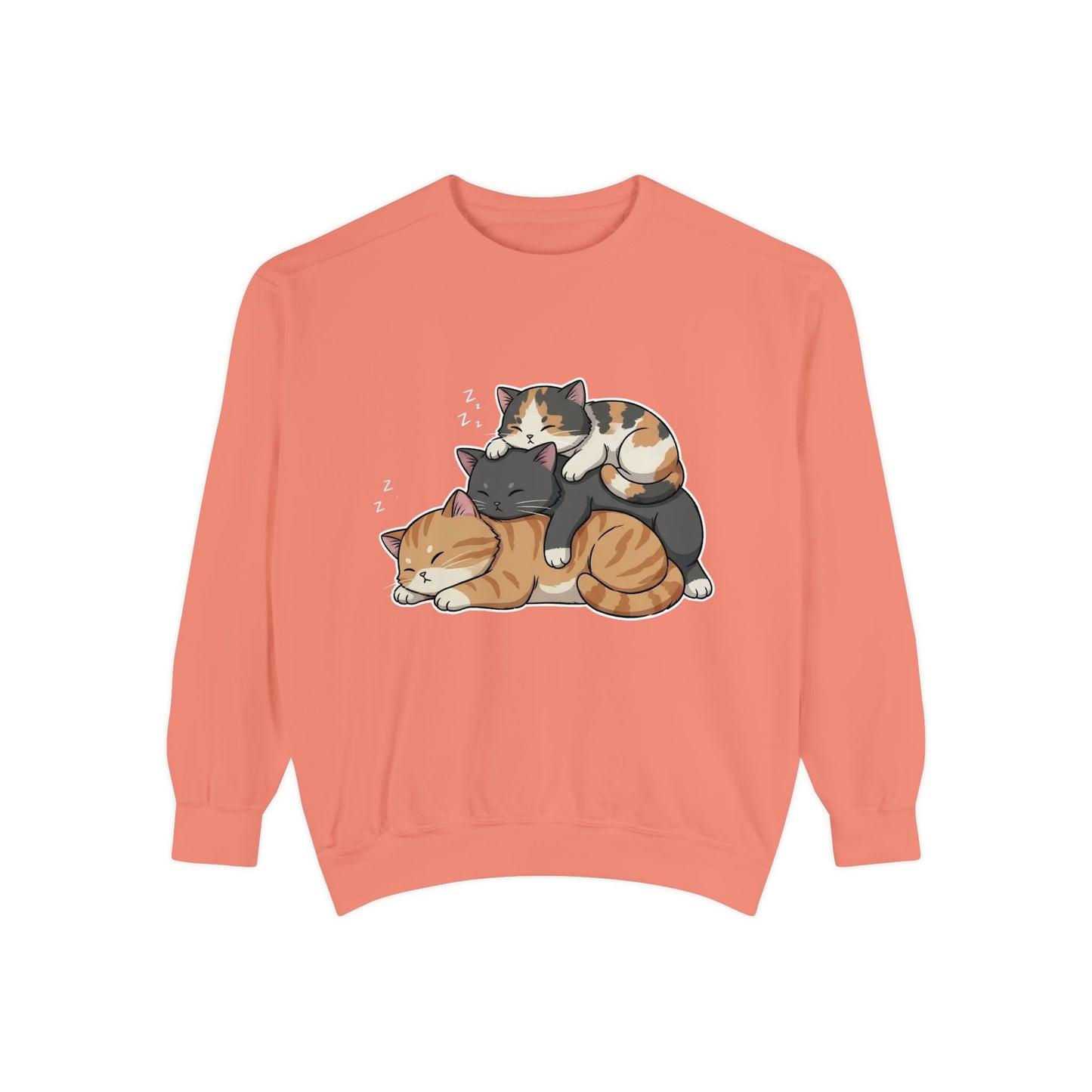 3 Cute Sleeping Cats Cozy Graphic Unisex Crewneck Sweatshirt style 7
