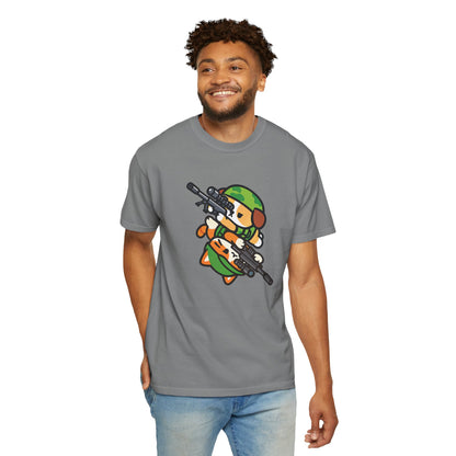 Cute Soldier Sniper Dog & Cat Unisex Graphic T-Shirt