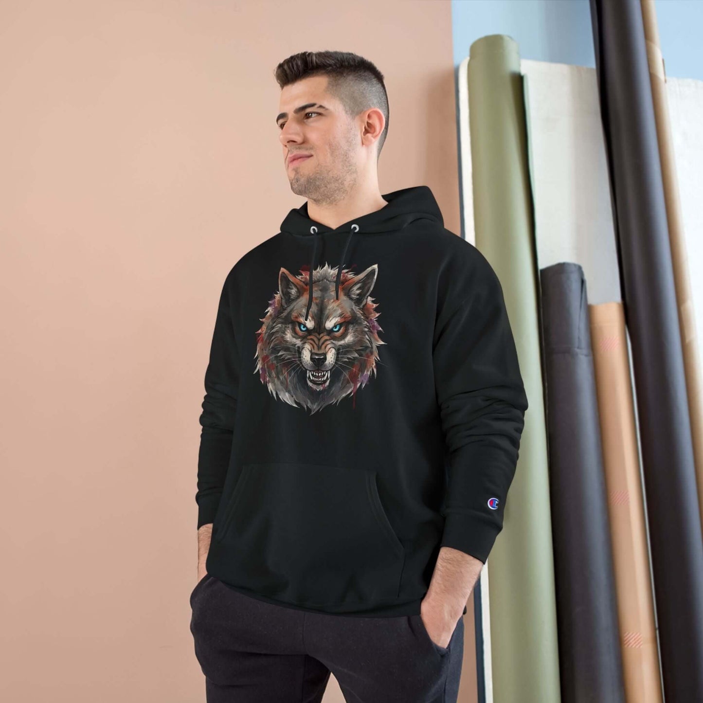 Angry Dog Men and Women Champion Hoodie style 2