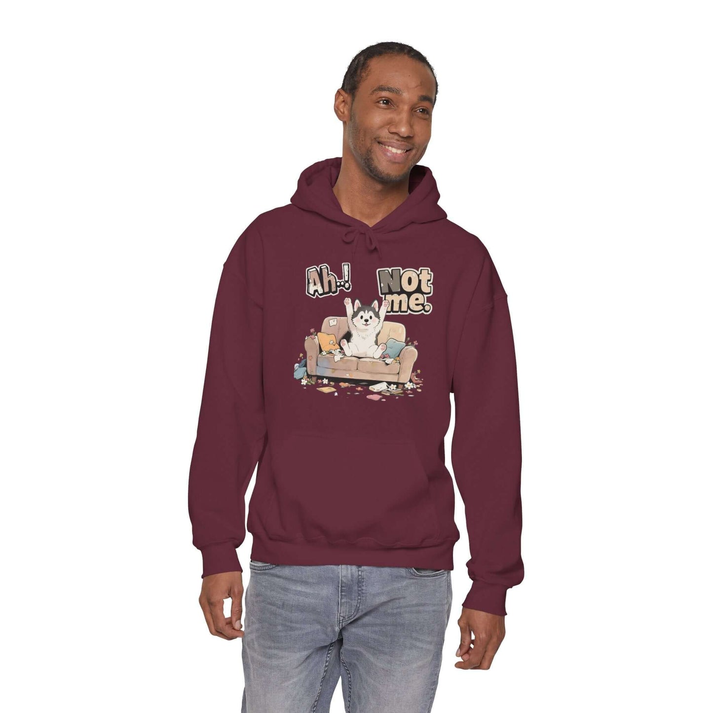 Ah Not Me - Cute Husky Unisex Pullover Hoodie for Dog Lover