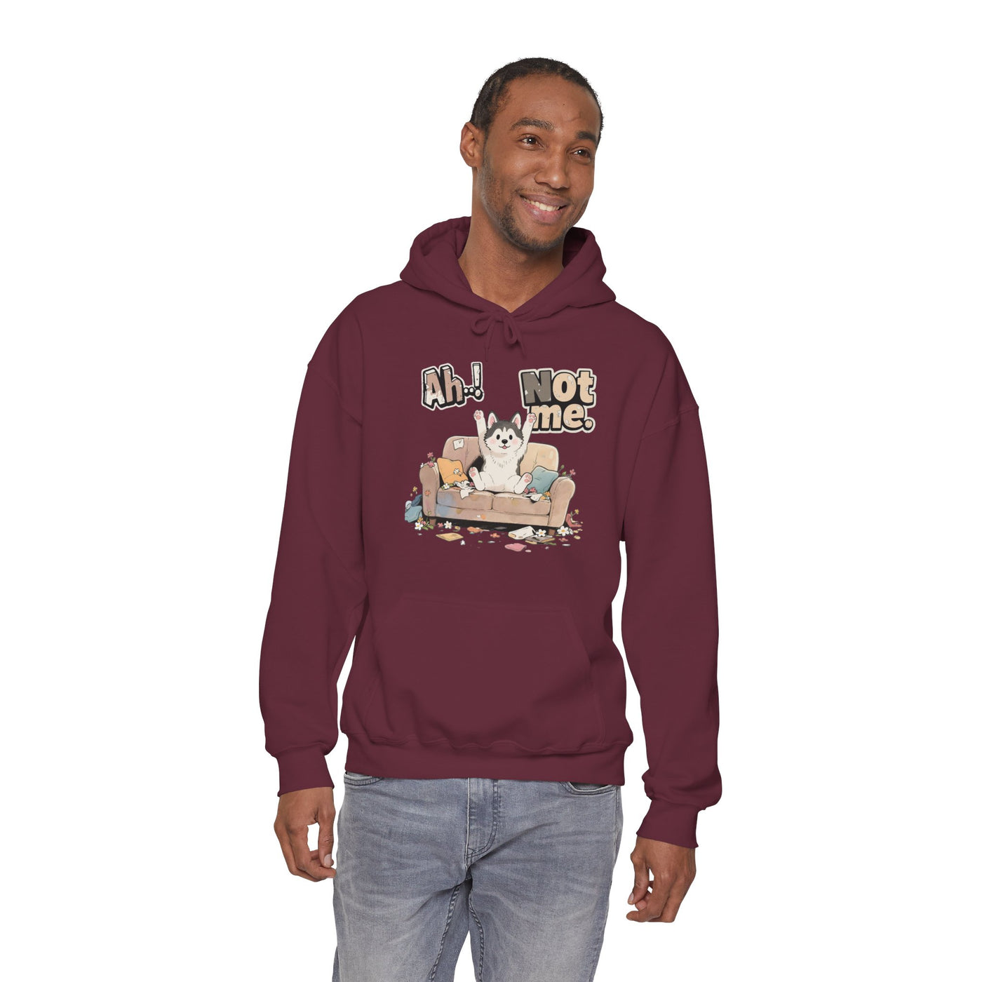 Ah! Not Me. Cute Husky Unisex Pullover Hoodie for Dog Lover